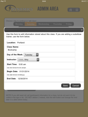 Admin Area Screen Shot 1