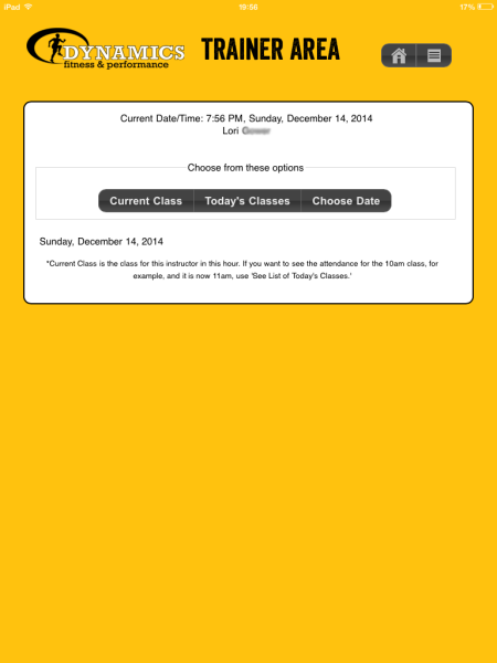 Dynamics Fitness Screen Shot Trainer